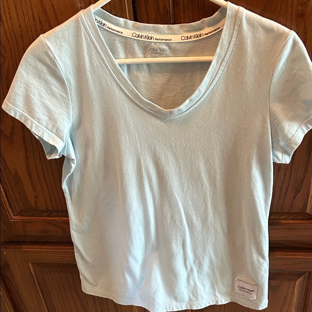 Calvin Klein Women's Sky Blue Short Sleeve Tee